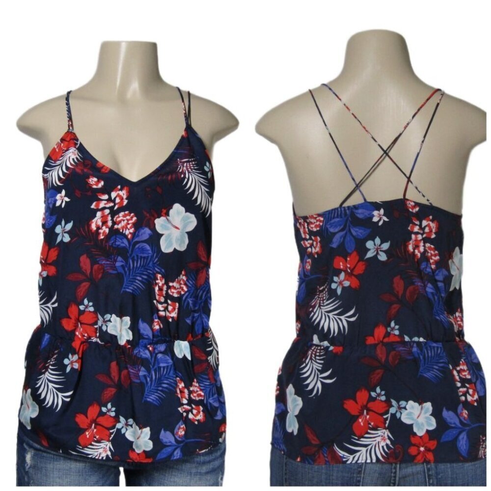 BANANA REPUBLIC NWT 100% silk Camisole Baby Doll Fairy Floral Tropical Top XS